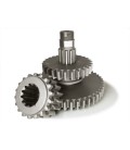 a set of gears (driven/leading bevel gear)